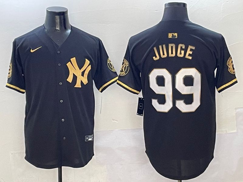 Men New York Yankees #99 Judge Black Gold Five generations Nike 2025 MLB Jersey style 1->los angeles dodgers->MLB Jersey